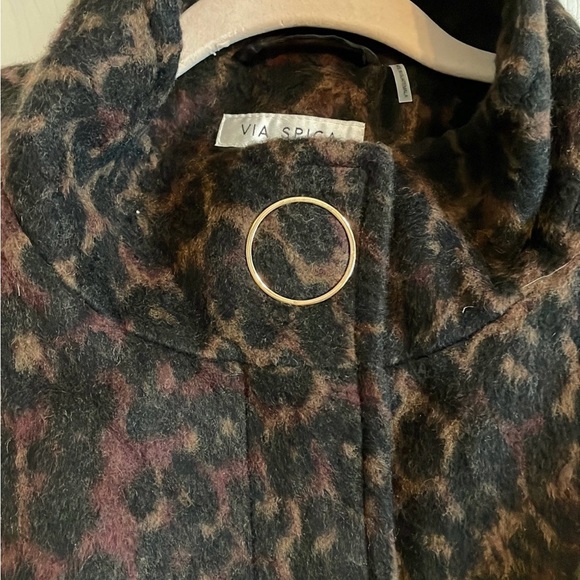 Via Spiga 2X Wine Leopard winter coat plus - Picture 3 of 9